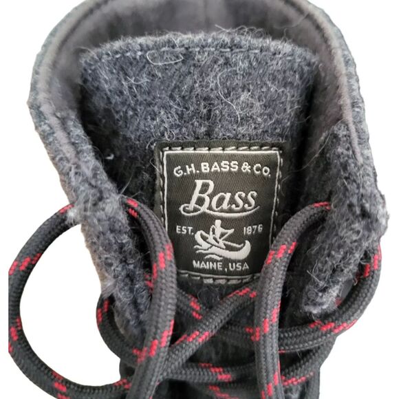 GH Bass & Co Harlequin Duck Boots Womens 6 Gray Wool Lace Up Ankle Rain Outdoor - Picture 9 of 10